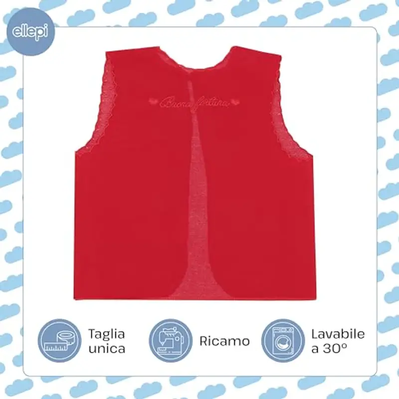 Ellepi Camicino della fortuna nascita neonato seta o cotone miniatura 3