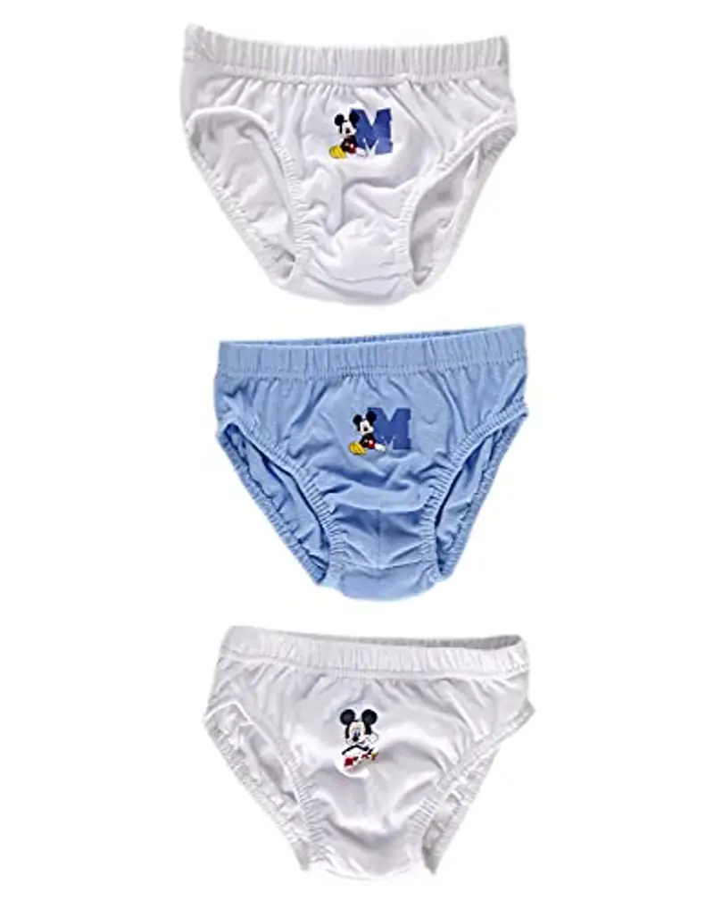 Ellepi Slip Bambino Topolino Cotone Elasticizzato 3 Mutande Bimbo Tinta Unita Fantasia Boxer Intimo Ragazzo Anni 2-3-4-5-6-7-8-9-10 Morbido Elastico Colori Anallergici Italia (6-7 Anni, Topolino) miniatura 3