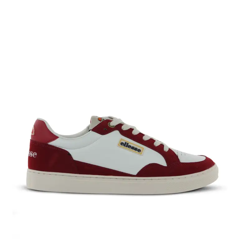 Sneakers tennis rosse e bianche da uomo con logo