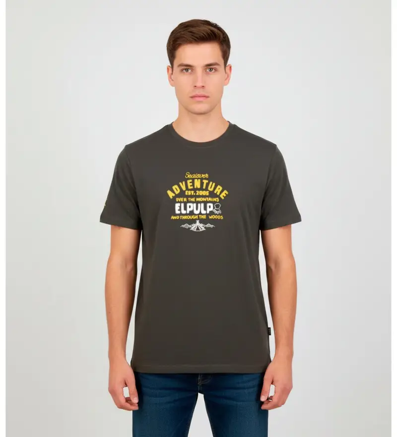 per uomo 11010128046 Maglietta Sealover antracite (S), Casual, Grigio, Cotone, Manica corta