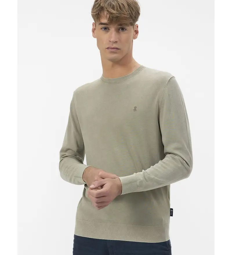 per uomo. 11040124287 Maglia verde base (S), Casual, Cotone