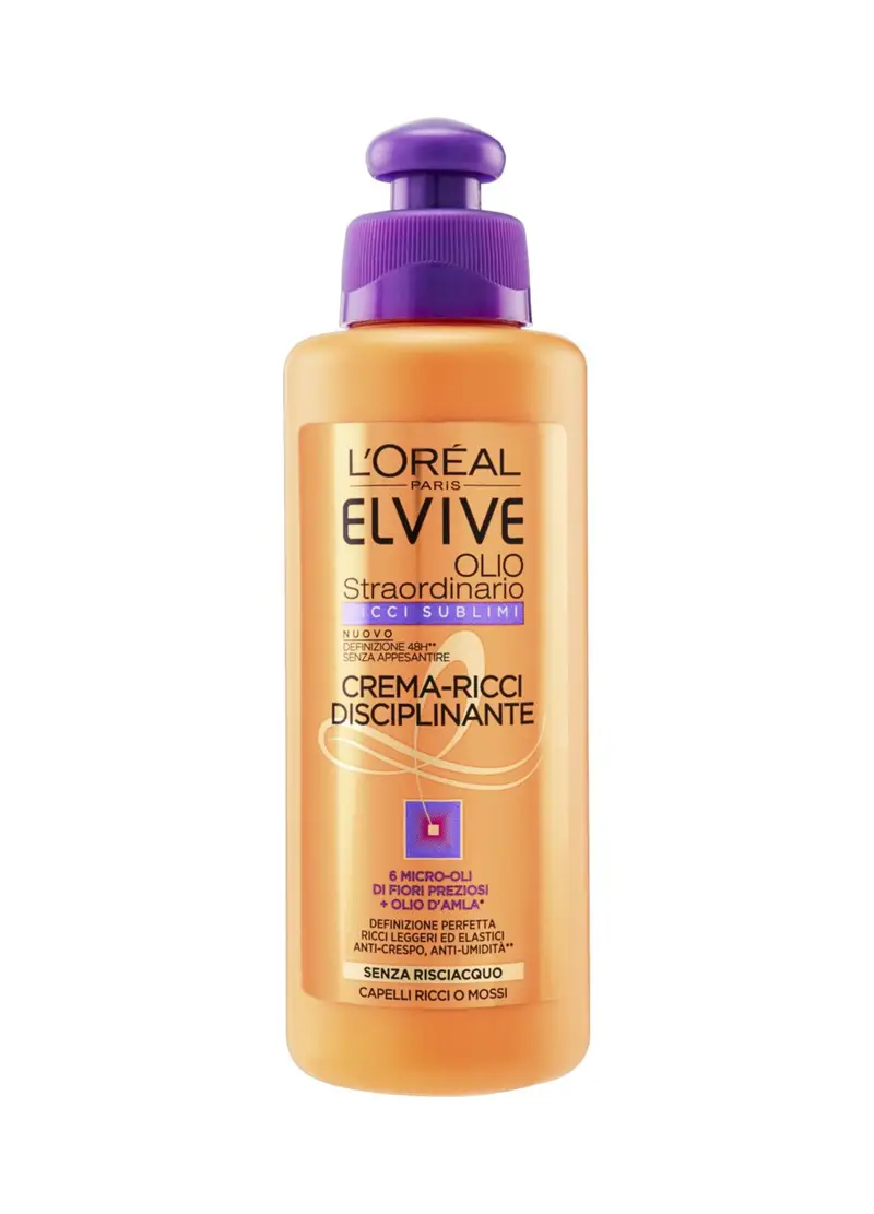 ELVIVE, L'oréal Paris Trattamento Elvive Olio Straordinario Ricci Sublimi, Crema Per Capelli Ricci Da Disciplinare, 200 Ml., Donna, Bianco, Taglia: FASUL