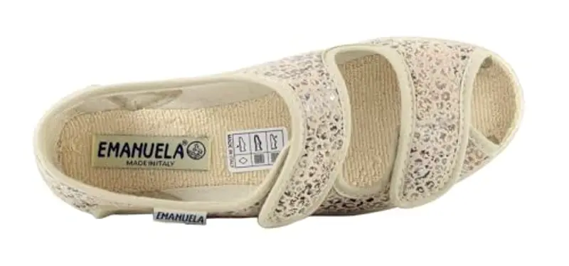 EMANUELA 667 Beige Cecile Scarpa Sandalo Donna Doppio Strappo Lavabili in Lavatrice A 30 Gradi Beige 36 miniatura 3