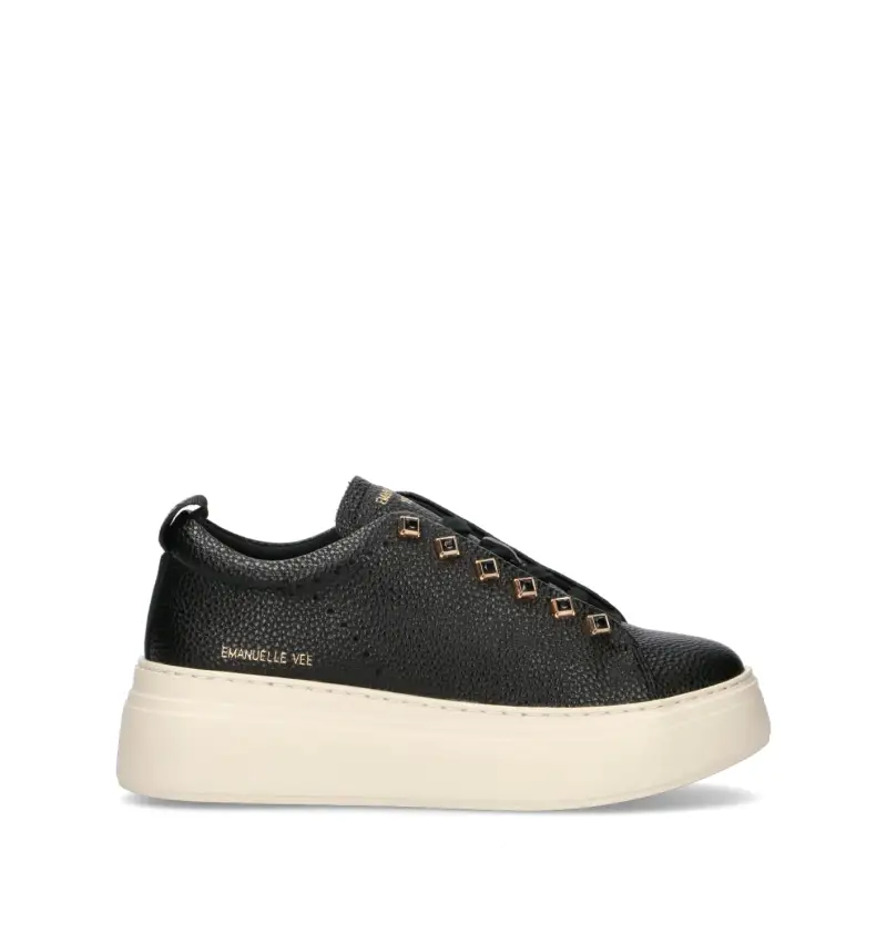 Sneaker donna nera in pelle Vario