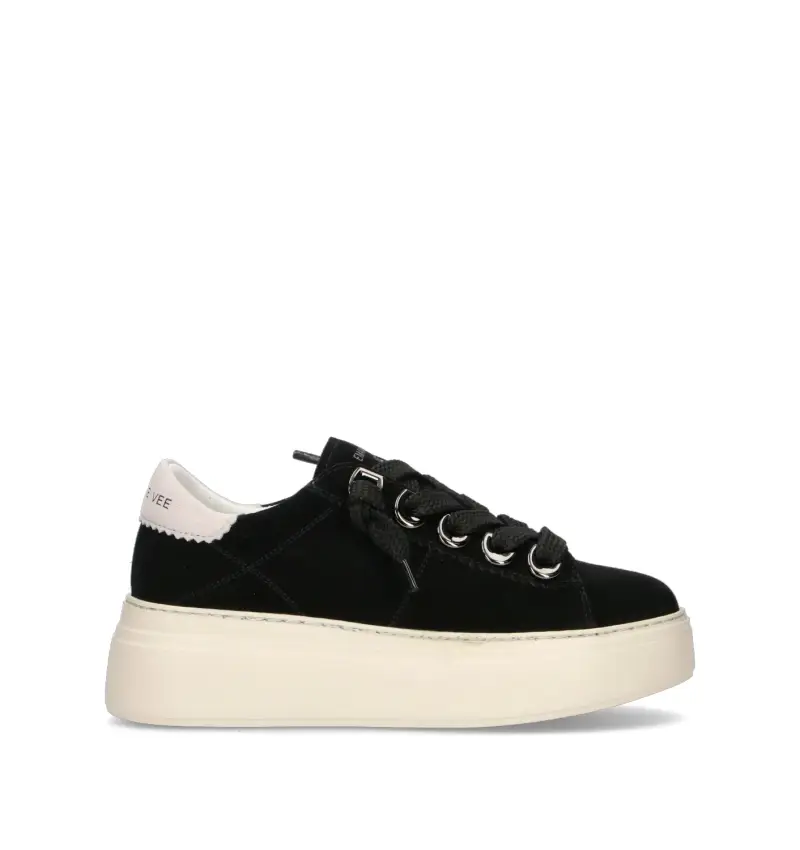 Sneaker donna nera in suede Vario