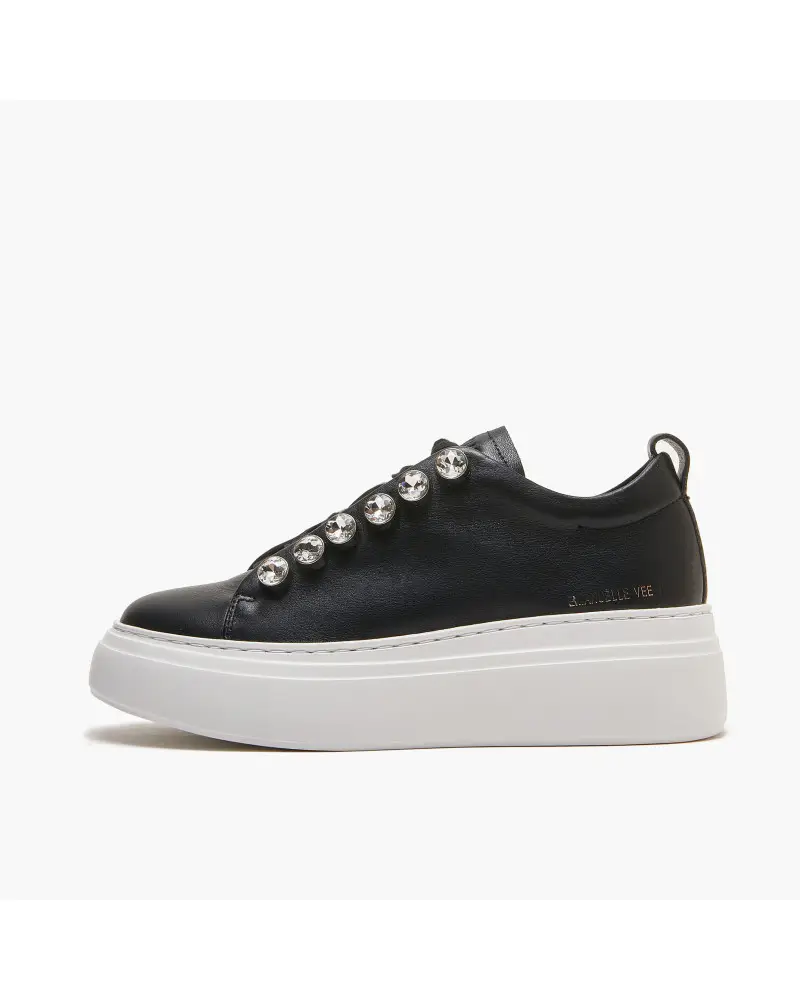 sneakers donna in pelle black bice 701 10 NERO