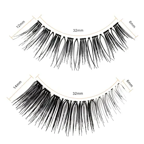 EMEDA Ciglia Finte Naturali 10 paia 2 Stili Banda Trasparente 100% Fatta a Mano Ciglia Naturali Ciglia Morbide e Wispy miniatura 3