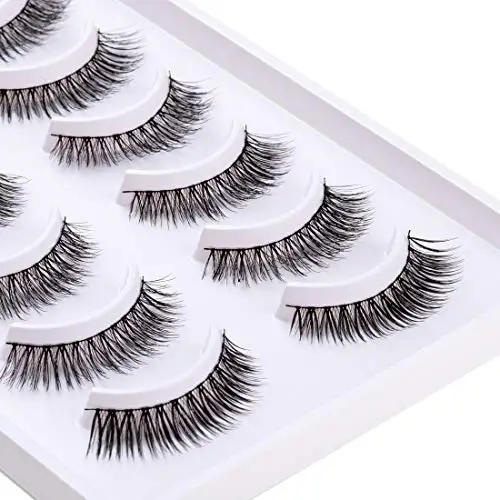 EMEDA Ciglia Finte Naturali 10 paia Banda Trasparente 100% Fatta a Mano Ciglia Naturali Ciglia Morbide e Wispy miniatura 3