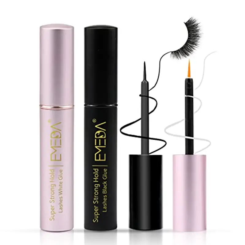EMEDA Colla per ciglia finte Super forte tenere chiaro colla nera Professional Latex Free Eyelash Glue Waterproof Lash Glue Best Black White Strip Eyelash Adhesive