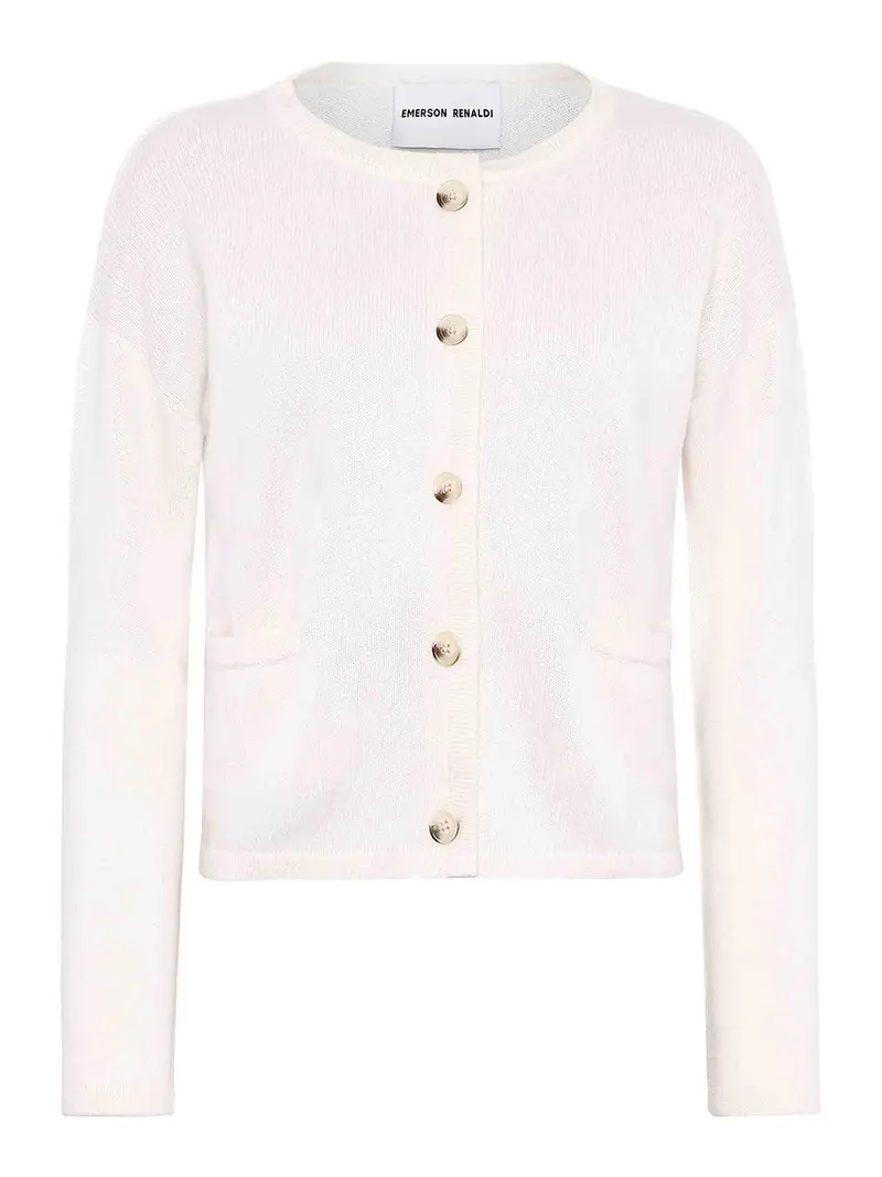 Cardigan abbottonato con tasche Bianco