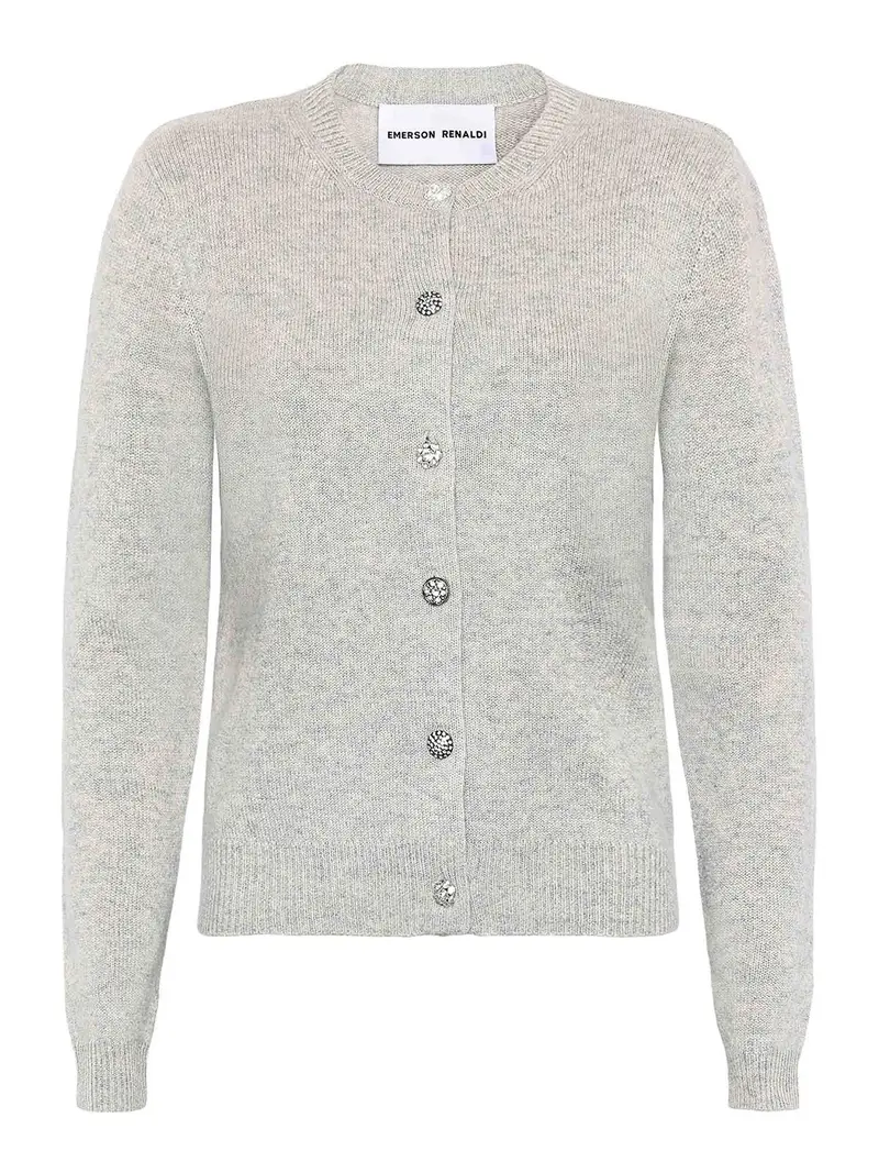 Cardigan con bottoni decorativi Grigio
