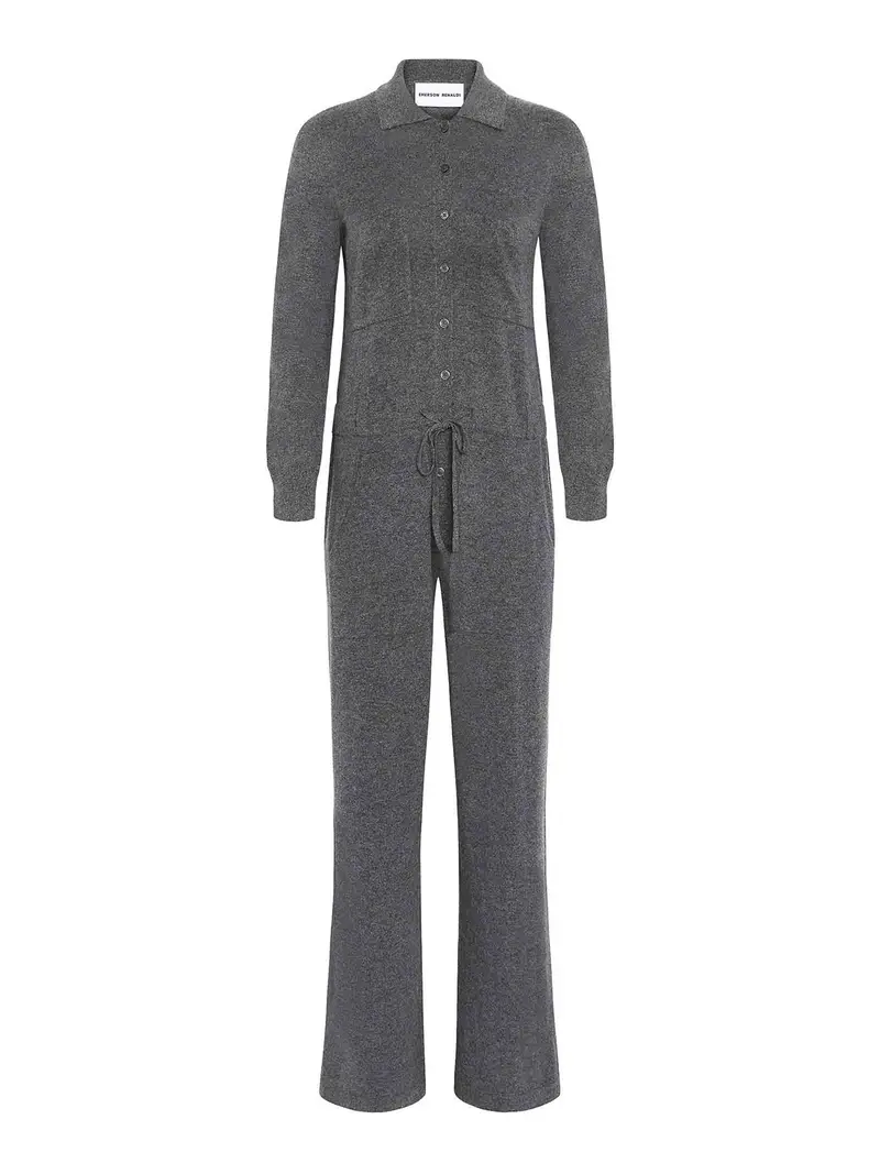 Tuta abbottonata con tasche Grigio