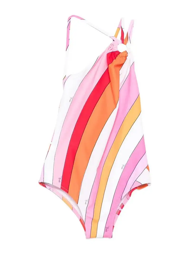 Costume Intero Con Stampa Rosso