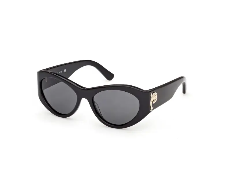 Donna Emilio Pucci EP0249 01A Occhiali da sole Acetato Nero Fumo Cat Eye Normale