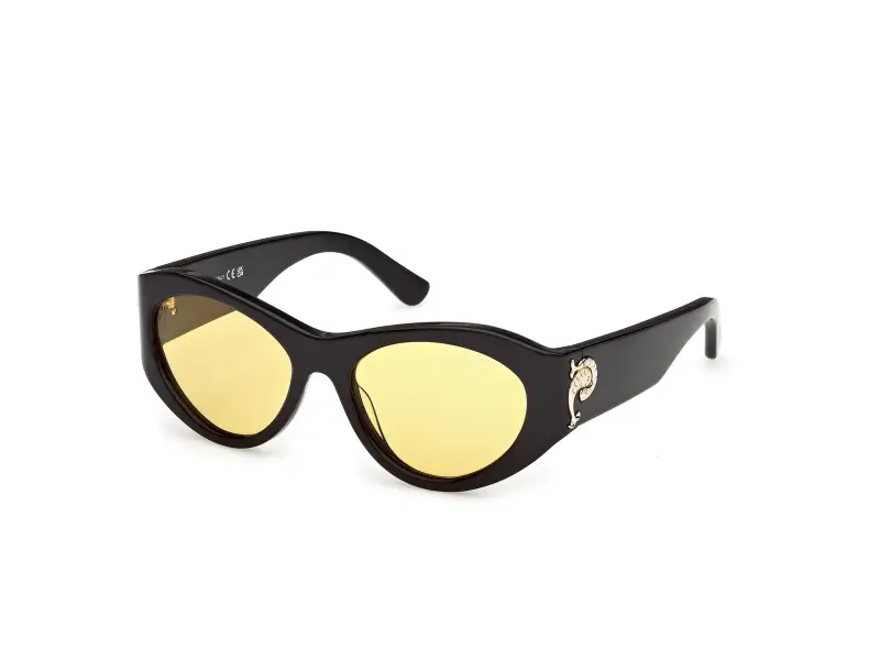 Donna Emilio Pucci EP0249 01E Occhiali da sole Acetato Nero Giallo Cat Eye Normale