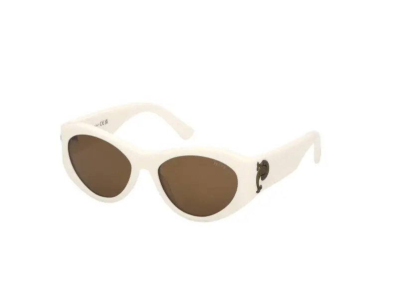 Donna Emilio Pucci EP0249 21E Occhiali da sole Acetato Bianco Marrone Cat Eye Normale