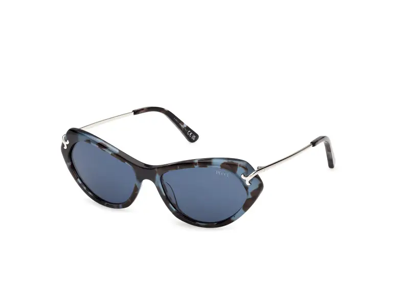 Donna Emilio Pucci EP0251 55V Occhiali da sole Acetato Havana Blu Cat Eye Normale