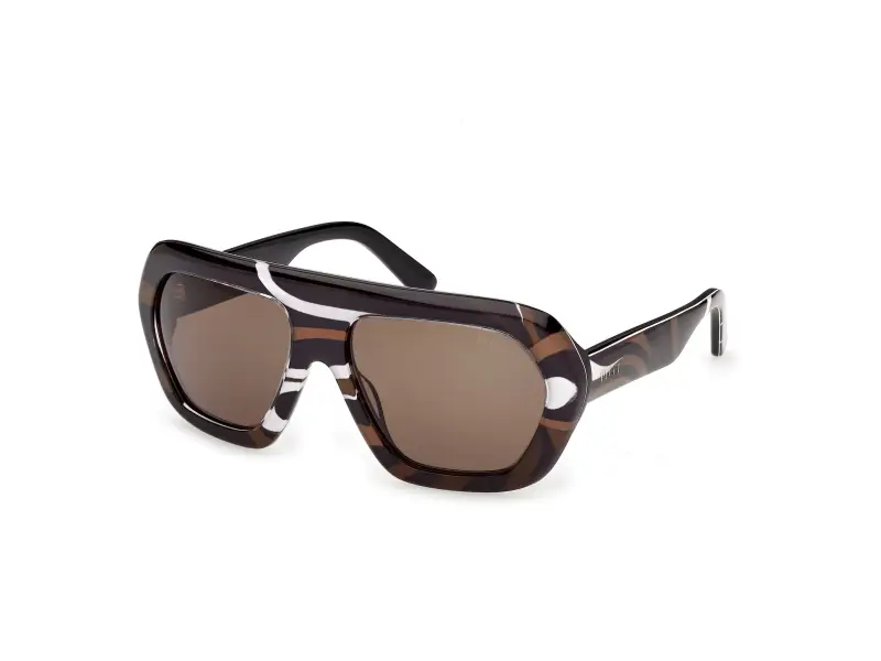 Donna Emilio Pucci EP0252 99E Occhiali da sole Acetato Multi-colore Marrone Geometrica Normale