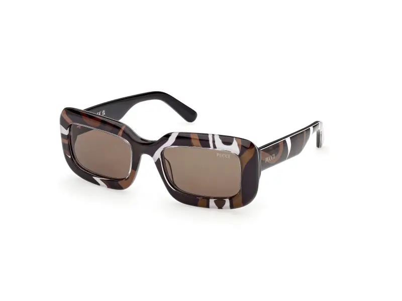 Donna Emilio Pucci EP0253 99E Occhiali da sole Acetato Multi-colore Marrone Squadrata Normale