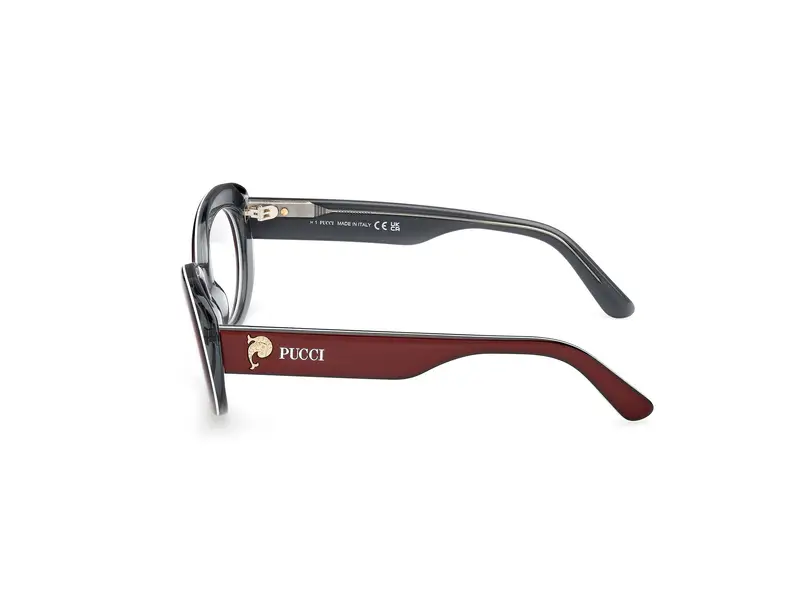 Emilio Pucci Donna EP5262 071 Montature da vista Acetato Bordeaux Rotonda Normale miniatura 2
