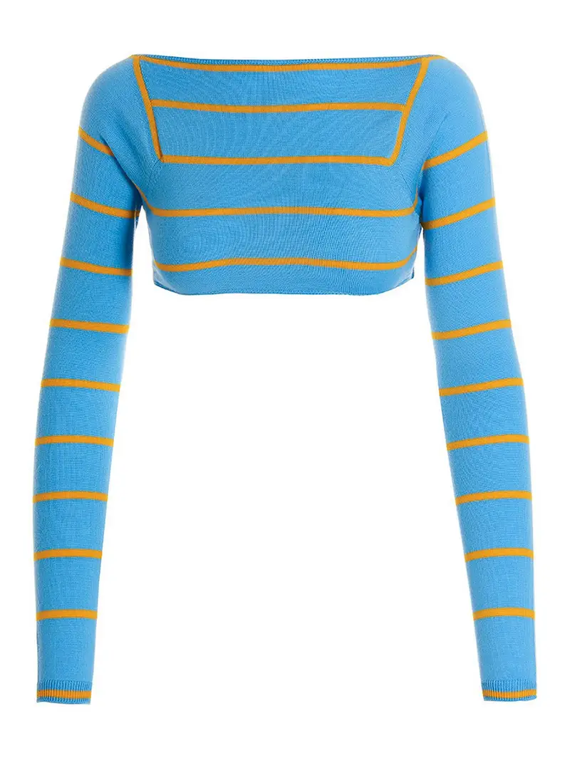 Maglione ritagliato Azzurro