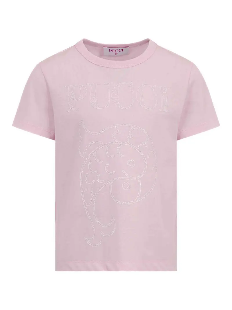 T-Shirt Con Logo Color Carne E Neutri