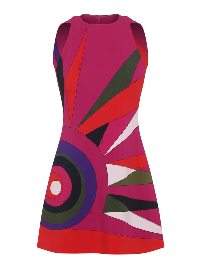Vestito corto in cady Multicolore