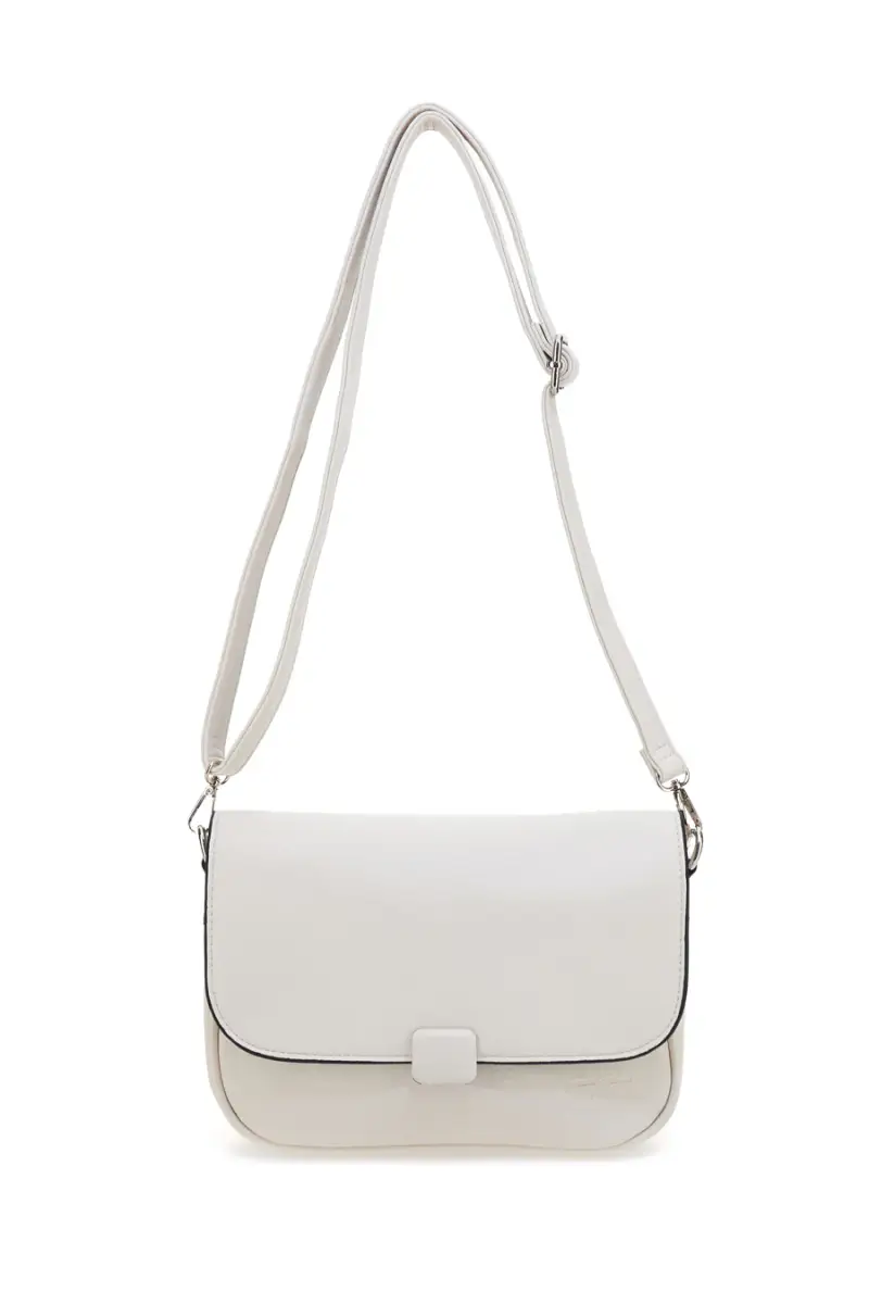 Borsa a tracolla beige con patta e chiusura magnetica Emma spagnesi PU1096 [BEIGE]