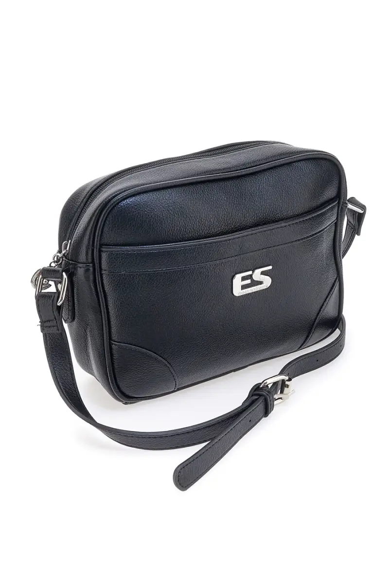 Borsa a tracolla nera con tasca zip Emma spagnesi PU2783 [NERO] miniatura 2