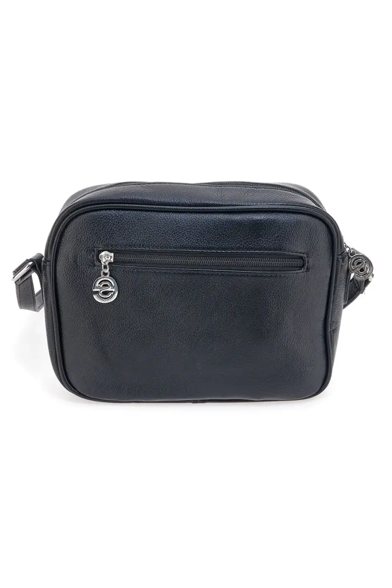 Borsa a tracolla nera con tasca zip Emma spagnesi PU2783 [NERO] miniatura 5