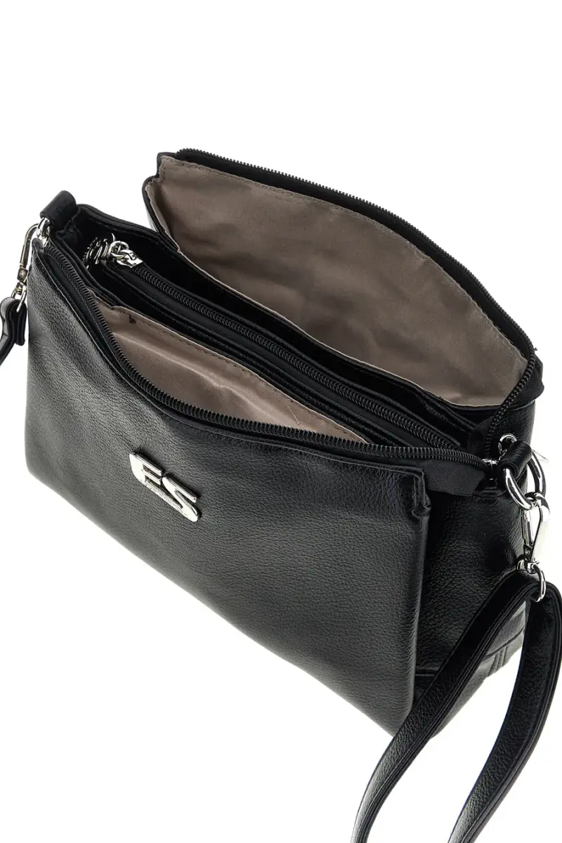 Borsa nera a tracolla compatta Emma spagnesi PU1461 [NERO] miniatura 3