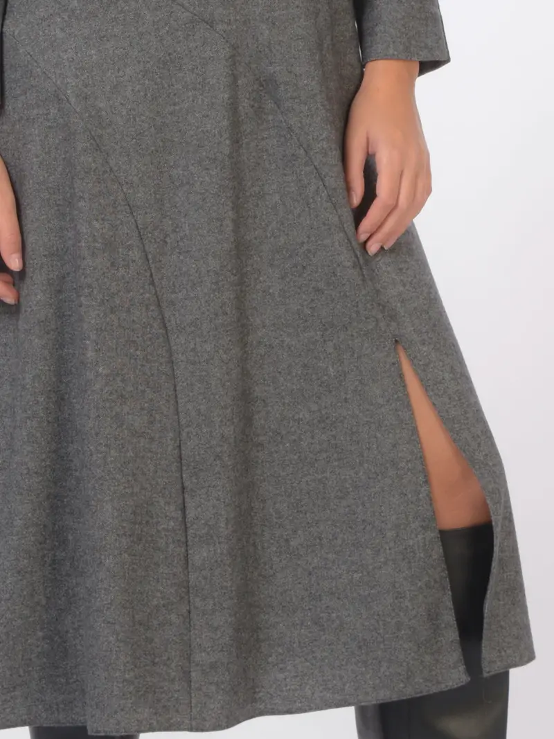 abito Lungo da donna Emme By Marella manica lunga con spacco Grigio miniatura 2