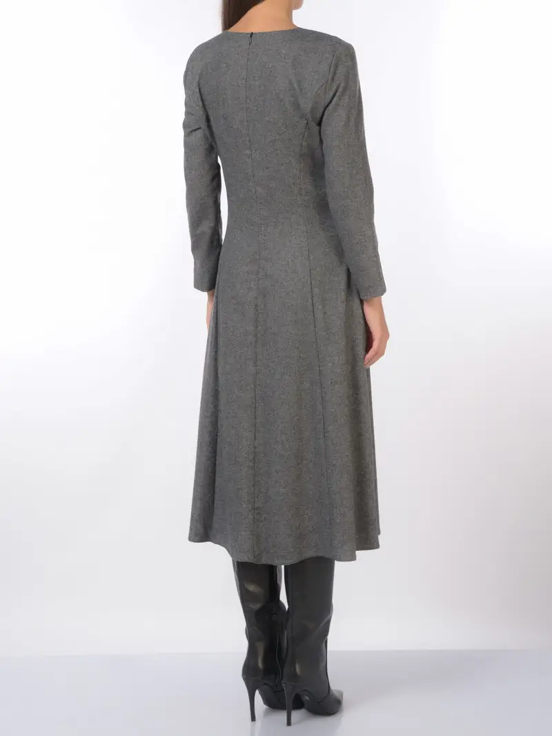 abito Lungo da donna Emme By Marella manica lunga con spacco Grigio