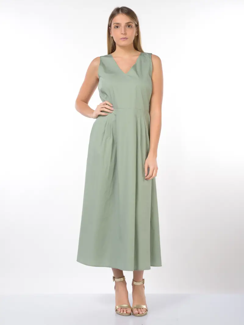 abito lungo da donna Emme By Marella senza maniche con pinces Verde miniatura 2