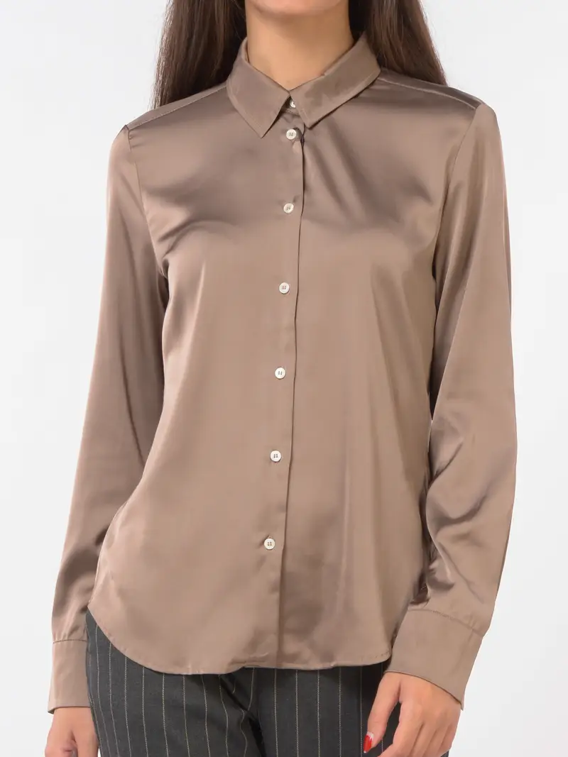 camicia da donna Emme By Marella a manica lunga effetto raso Grigio