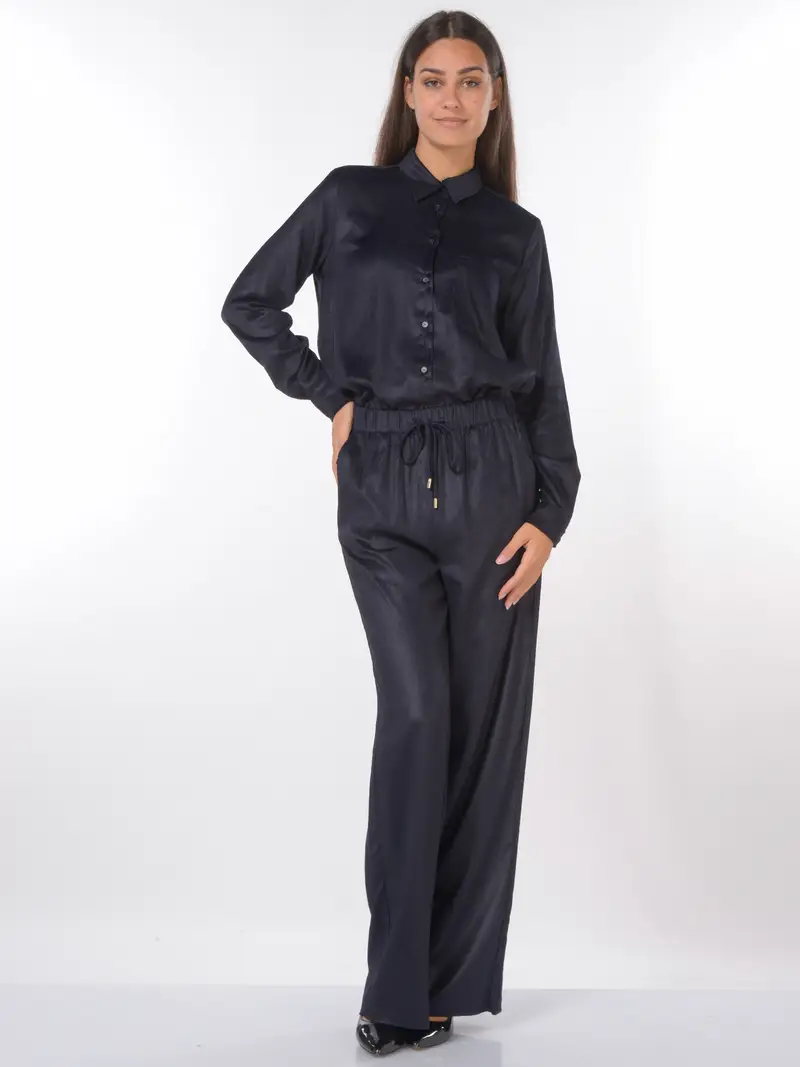 camicia da donna Emme By Marella microvelluto con tasca Blu miniatura 2