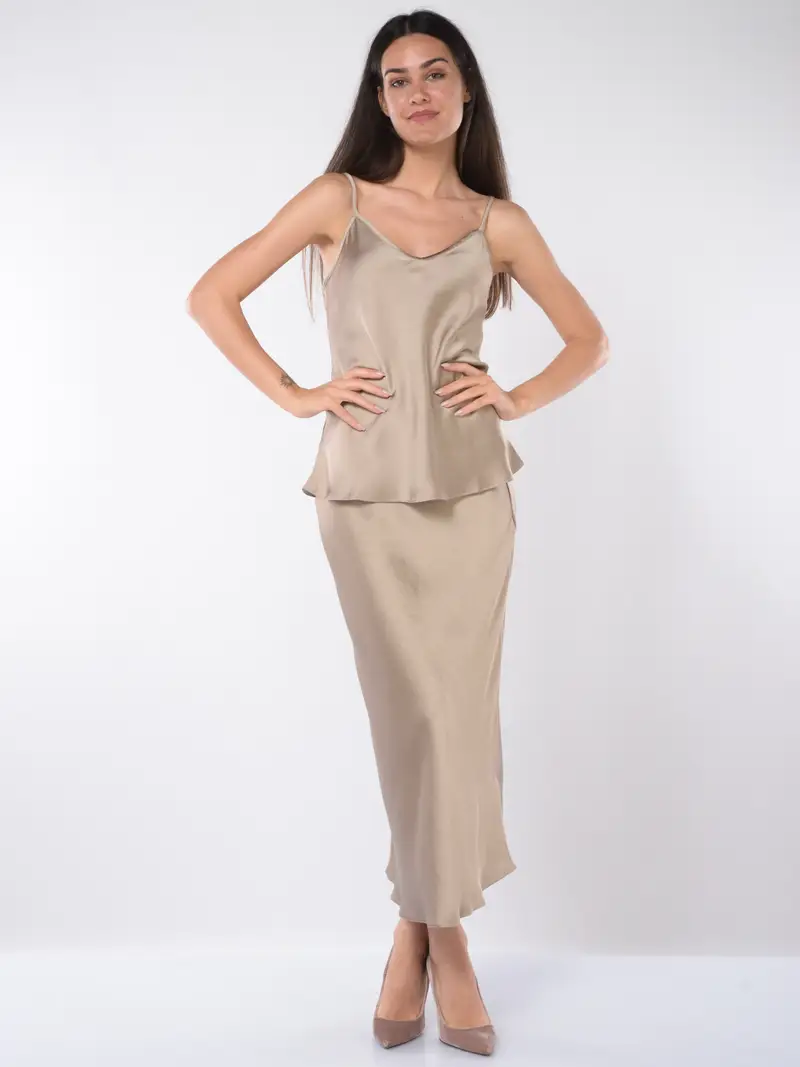 canotta da donna Emme By Marella Apogeo effetto raso BEIGE miniatura 2