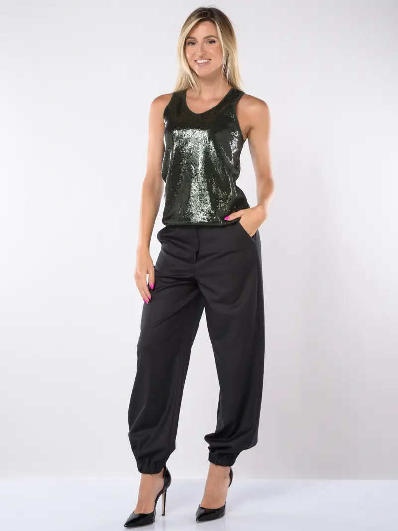 canotta da donna Emme By Marella girocollo in full paillettes Verde miniatura 2