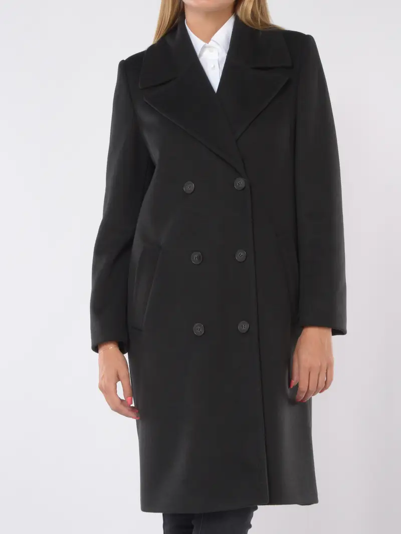 cappotto da donna Emme By Marella a doppiopetto con tasche NERO