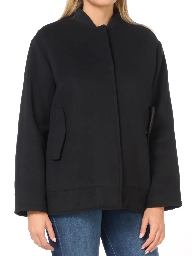 cappotto da donna Emme By Marella collo a fascetta con tasche NERO