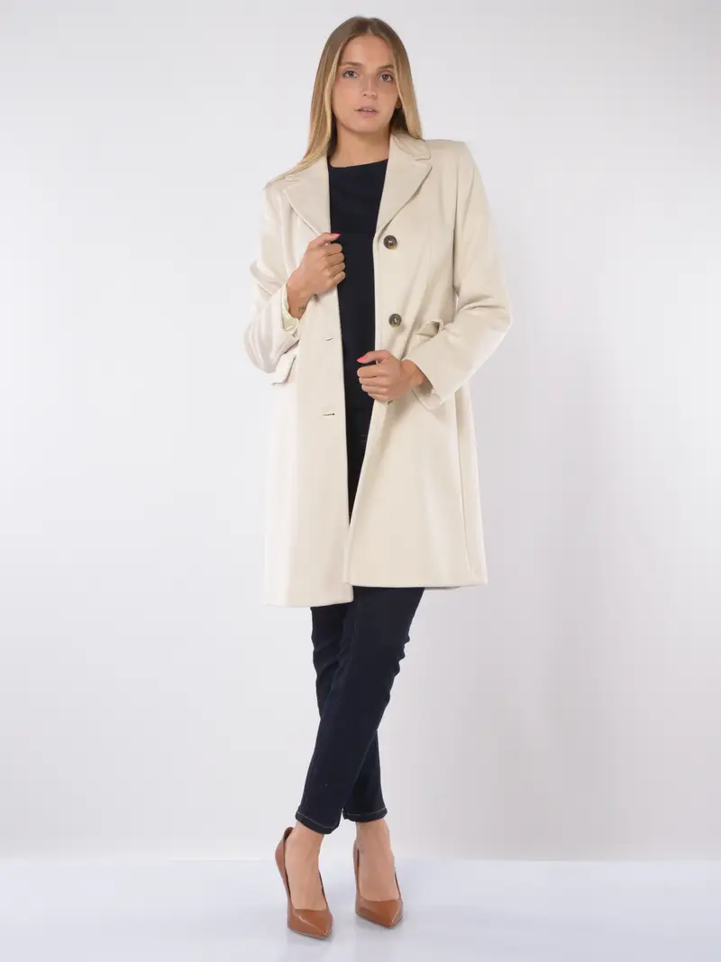 cappotto da donna Emme By Marella microrigato a monopetto NERO miniatura 2