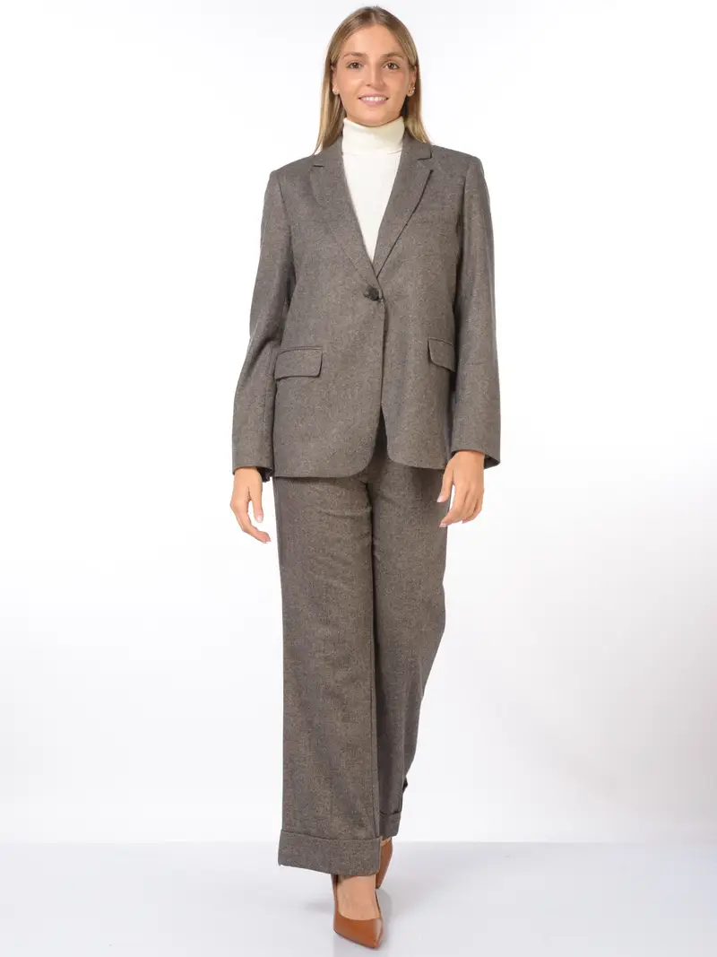 giacca da donna Emme By Marella un bottone foderata MARRON miniatura 2