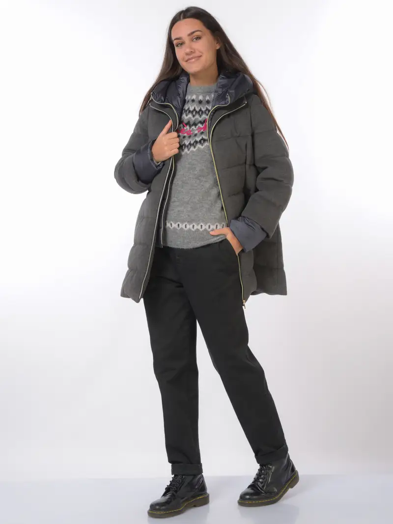 giaccone da donna Emme By Marella imbottito con stacchino Grigio miniatura 2