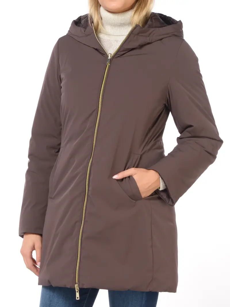 giaccone da donna Emme By Marella reversibile con cappuccio Rosso