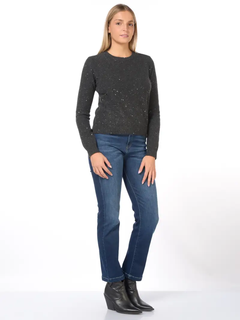 maglia da donna Emme By Marella girocollo con pailettes Grigio miniatura 2