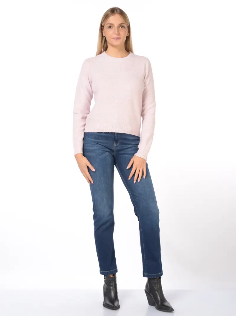 maglia da donna Emme By Marella girocollo con pailettes Rosa miniatura 2