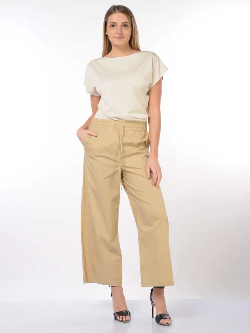 pantalone da donna Emme By Marella ampio con elastico BEIGE miniatura 2