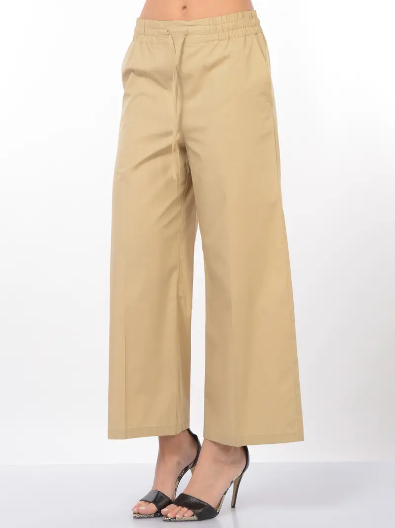 pantalone da donna Emme By Marella ampio con elastico BEIGE