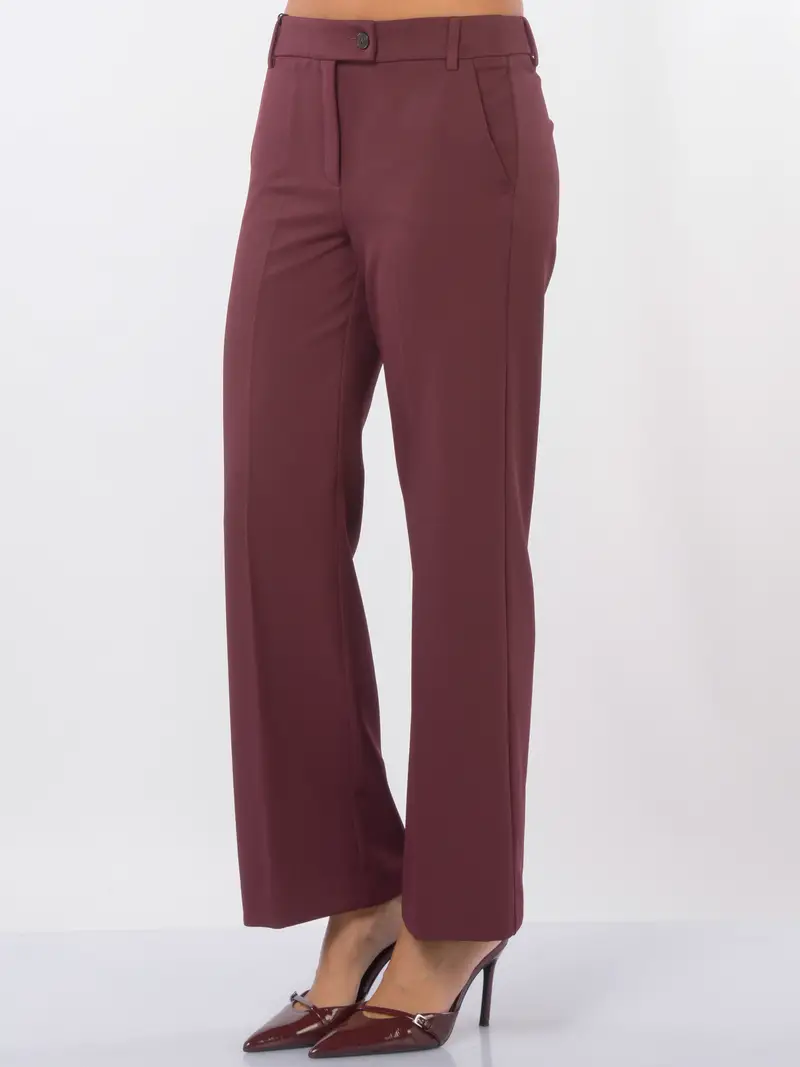 pantalone da donna Emme By Marella ampio effetto riga Rosso