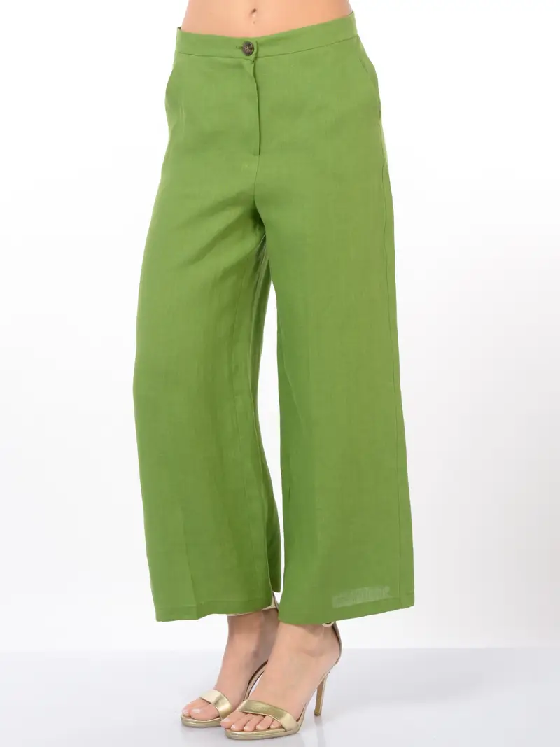 pantalone da donna Emme By Marella ampio in lino Verde